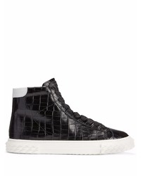 Baskets montantes en cuir noires Giuseppe Zanotti