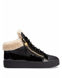 Baskets montantes en cuir noires Giuseppe Zanotti