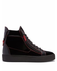 Baskets montantes en cuir noires Giuseppe Zanotti