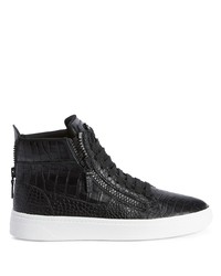 Baskets montantes en cuir noires Giuseppe Zanotti