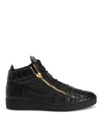 Baskets montantes en cuir noires Giuseppe Zanotti