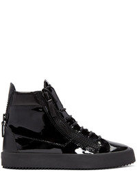 Baskets montantes en cuir noires Giuseppe Zanotti