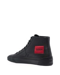 Baskets montantes en cuir noires BOSS