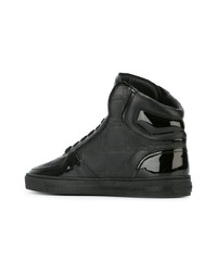 Baskets montantes en cuir noires Versace