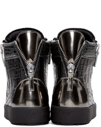 Baskets montantes en cuir noires Giuseppe Zanotti