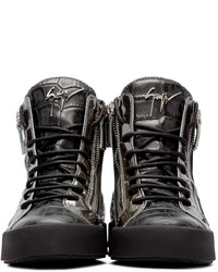 Baskets montantes en cuir noires Giuseppe Zanotti