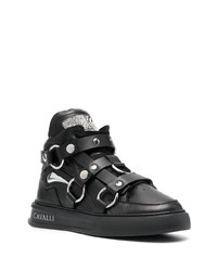 Baskets montantes en cuir noires Roberto Cavalli