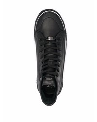 Baskets montantes en cuir noires Karl Lagerfeld