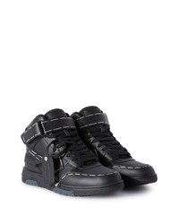 Baskets montantes en cuir noires Off-White