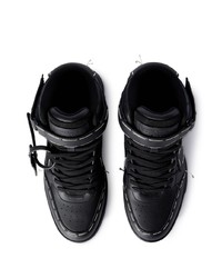 Baskets montantes en cuir noires Off-White