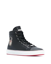 Baskets montantes en cuir noires Philipp Plein