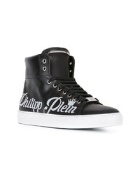 Baskets montantes en cuir noires Philipp Plein