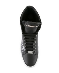 Baskets montantes en cuir noires Philipp Plein