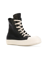 Baskets montantes en cuir noires Rick Owens