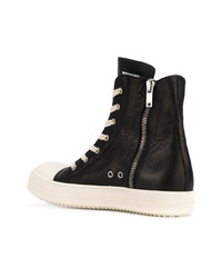 Baskets montantes en cuir noires Rick Owens