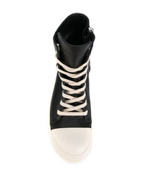 Baskets montantes en cuir noires Rick Owens