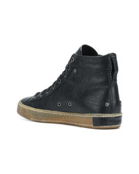 Baskets montantes en cuir noires Diesel