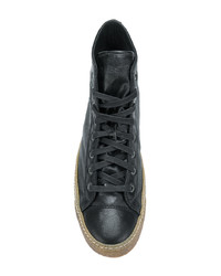 Baskets montantes en cuir noires Diesel