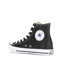 Baskets montantes en cuir noires Converse