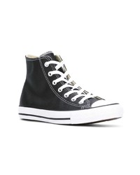 Baskets montantes en cuir noires Converse