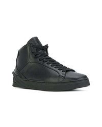 Baskets montantes en cuir noires Versace