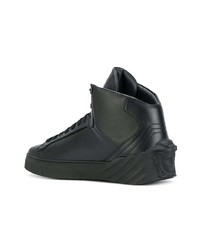 Baskets montantes en cuir noires Versace