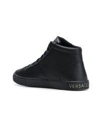 Baskets montantes en cuir noires Versace Jeans