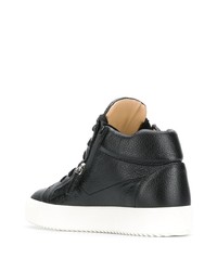 Baskets montantes en cuir noires Giuseppe Zanotti