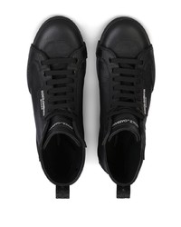 Baskets montantes en cuir noires Dolce & Gabbana