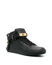 Baskets montantes en cuir noires Buscemi