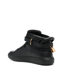 Baskets montantes en cuir noires Buscemi