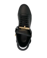 Baskets montantes en cuir noires Buscemi