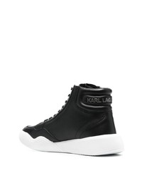 Baskets montantes en cuir noires Karl Lagerfeld