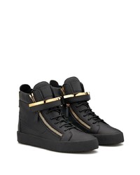 Baskets montantes en cuir noires Giuseppe Zanotti