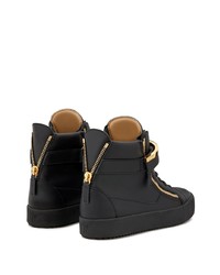 Baskets montantes en cuir noires Giuseppe Zanotti