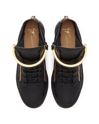 Baskets montantes en cuir noires Giuseppe Zanotti