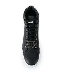 Baskets montantes en cuir noires Philipp Plein