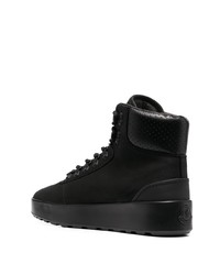 Baskets montantes en cuir noires Moncler