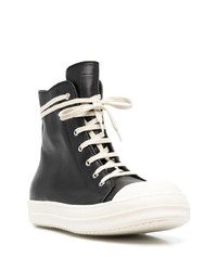 Baskets montantes en cuir noires Rick Owens