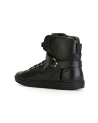 Baskets montantes en cuir noires Versace Collection