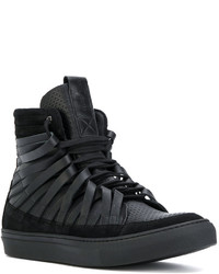 Baskets montantes en cuir noires Damir Doma