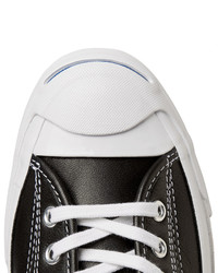 Baskets montantes en cuir noires Converse