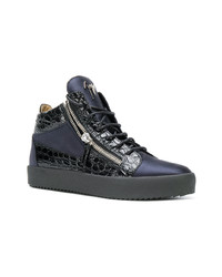 Baskets montantes en cuir noires Giuseppe Zanotti Design