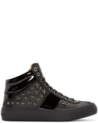 Baskets montantes en cuir noires Jimmy Choo