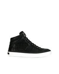 Baskets montantes en cuir noires Jimmy Choo