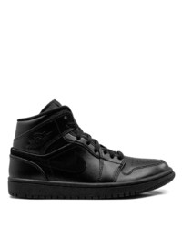 Baskets montantes en cuir noires Jordan