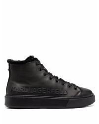 Baskets montantes en cuir noires Karl Lagerfeld