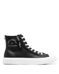 Baskets montantes en cuir noires Karl Lagerfeld