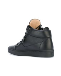 Baskets montantes en cuir noires Giuseppe Zanotti Design