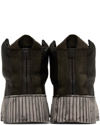 Baskets montantes en cuir noires Boris Bidjan Saberi